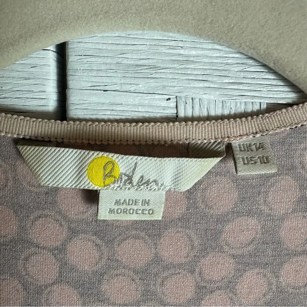 Boden 'Joanna' stretch faux wrap top ruching puff sleeve bubble‎ print soft